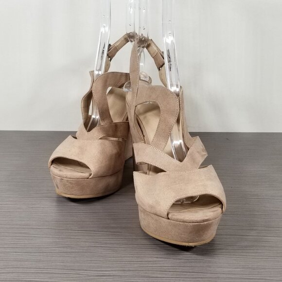 bp. Sunny Wedge Platform Sandal, Blush Faux Suede, Womens Size 8 M - Picture 4 of 12